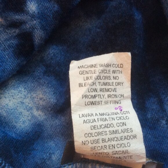 Lily Rose Blue & White Festival Tie Dye Casual Boho Made in USA Maxi Skirt Small - Picture 5 of 5